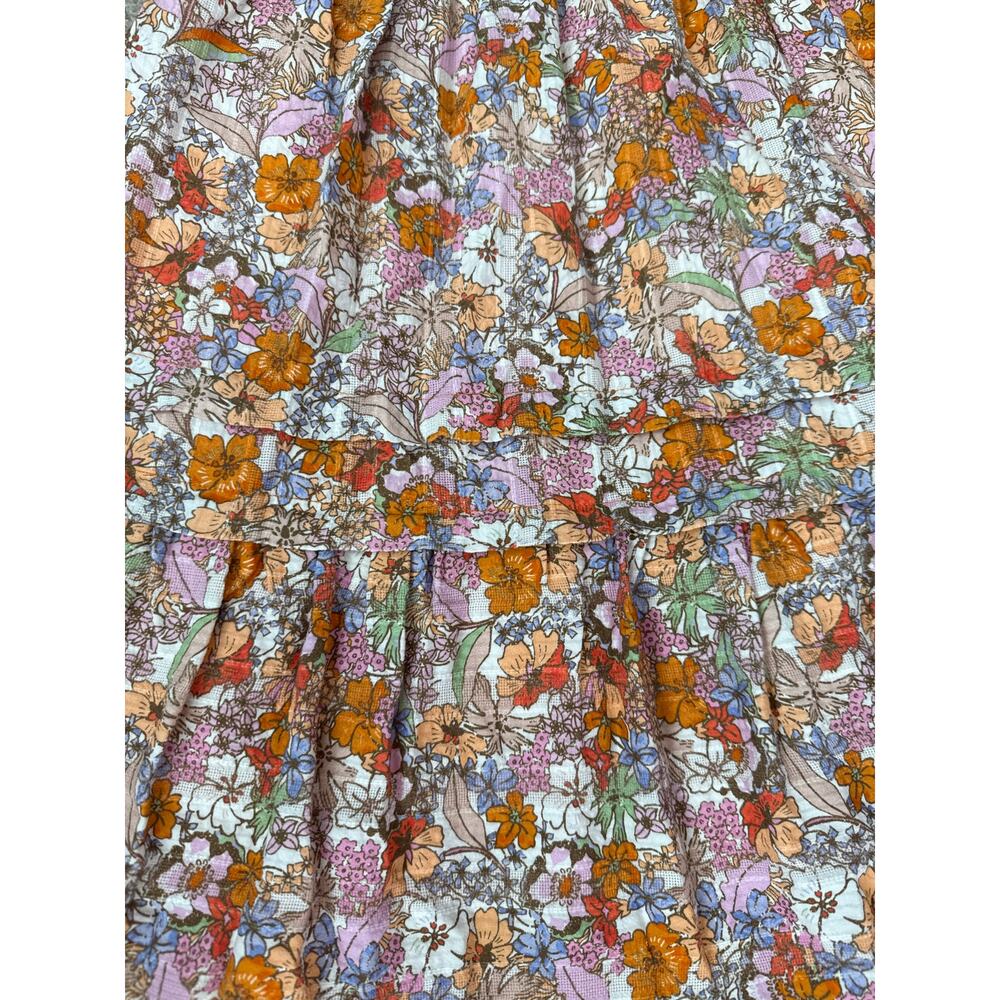 Anthropologie Maeve V Neck Spaghetti Straps Floral Open Back Orange Dress Size 2 - Picture 9 of 10